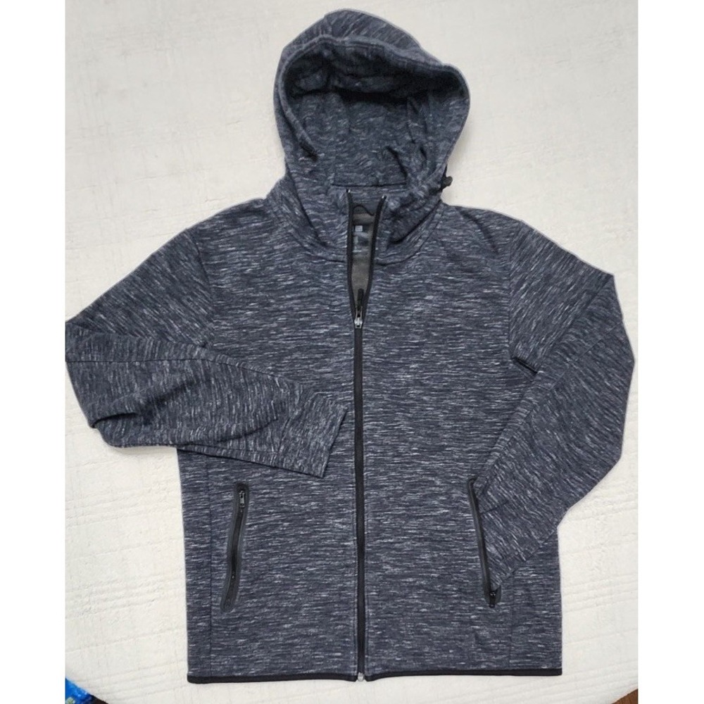 Uniqlo Hoodie Mens Black Full Zip Tech Size L